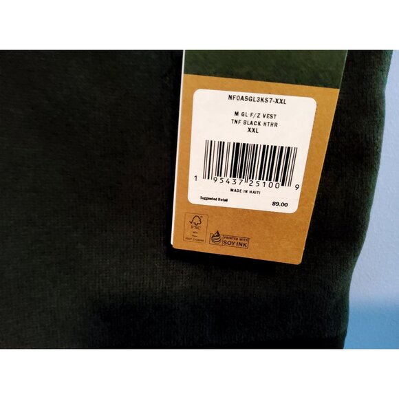 The North Face Mens Black Heather Full-Zip Fleece Vest XXL Soft & Warm Layer For - Picture 5 of 14